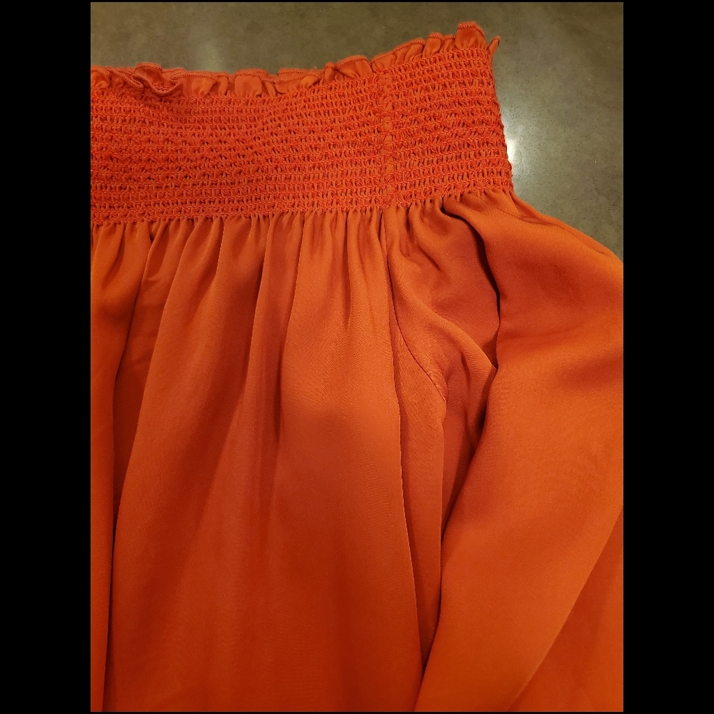 Theory Off The Shoulder Top Color: Rust Orange Si… - image 8